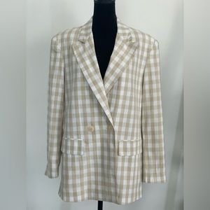 Zara Light Beige & White Plaid Jacket XS (New)